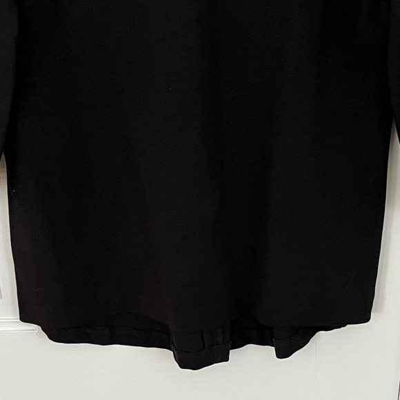 J. McLaughlin Catalina Cloth Black Ponte Collared 3/4 Sleeve Knit Top Small - Picture 2 of 11